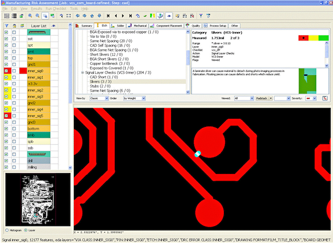 A PCB same net sliver can cause a short or alter the connection impedance