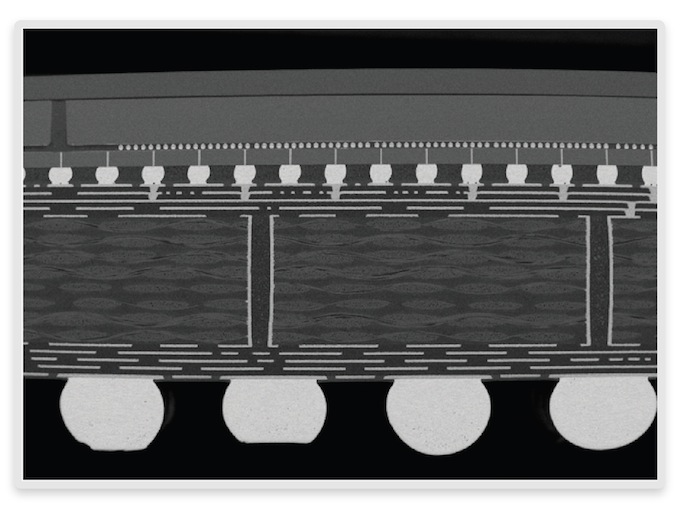 <em>The Xilinx Virtex 7 family uses a silicon interposer built using a 65nm process</em> (Source: Xilinx)