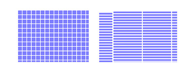 Square fill (left) and stretched fill (right)