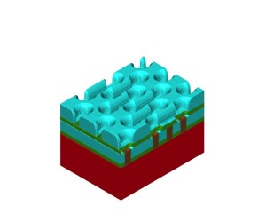 5 - trench etch (note profile 'blow-out' from via lateral etch)