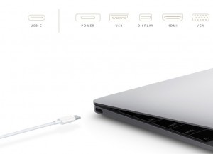 Apple's 2015 MacBook includes a multi-function Type-C connector (Source: Apple) 