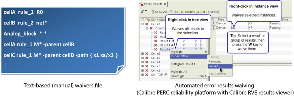 Figure 1. Waivers can be defined manually in a text-based file, or through automated selection (Mentor - click to enlarge)