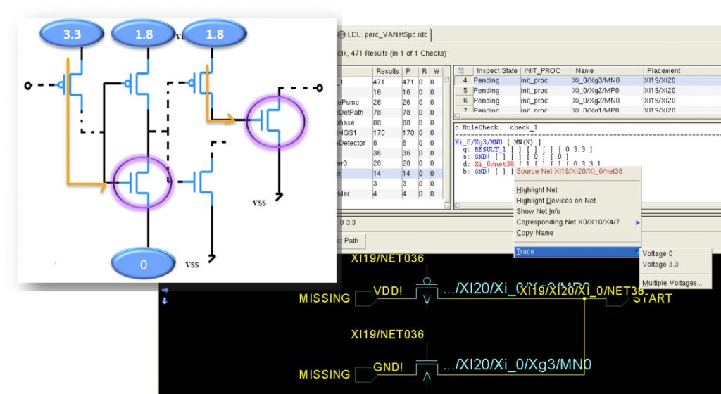 Figure 3. Static voltage propagation improves annotation by adding voltage propagation detail (Mentor – click to enlarge)