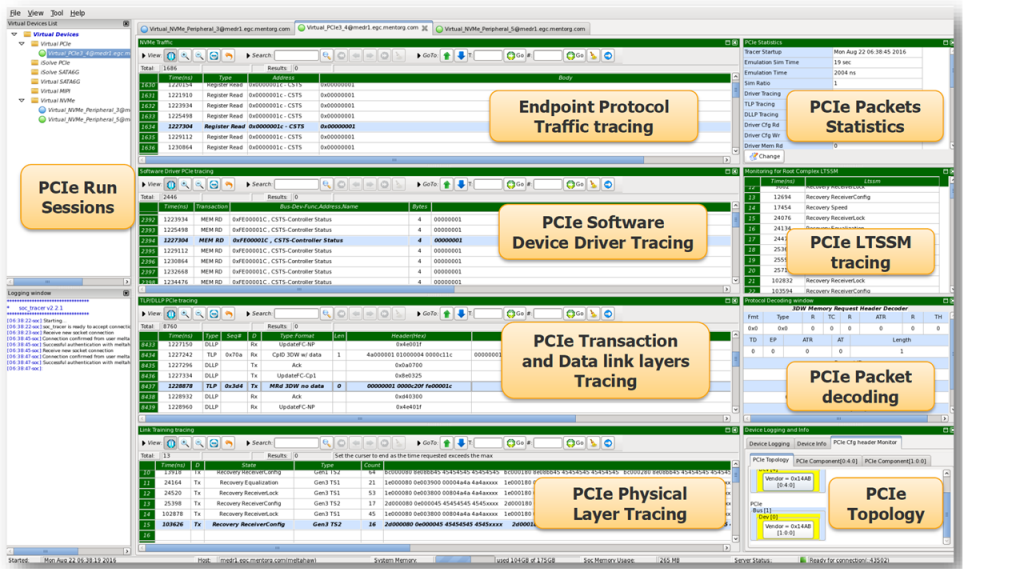 Figure 5. Virtual PCIe Logic Anayzer (Mentor – click to enlarge)