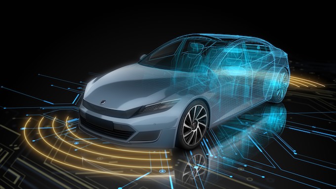 Figure 1. Digital twins are used in EV development, from design to manufacturing to use on the road (Siemens)