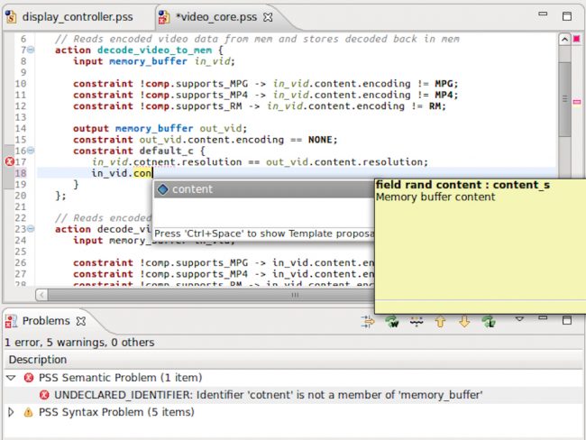 The IDE can detect a naming error and suggest a fix (AMIQ EDA)