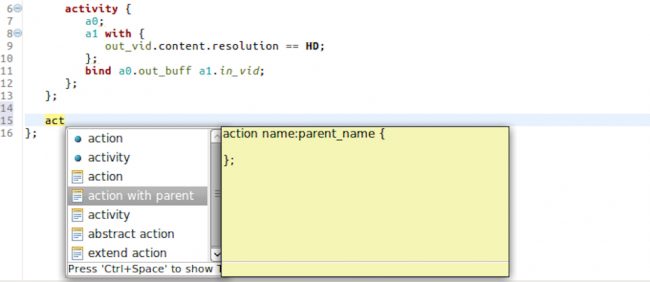 The IDE provides coding templates for PSS constructs (AMIQ EDA)