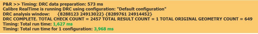 Figure 5. The Calibre RealTime Digital in-design DRC provides immediate signoff-quality feedback on placement violations for fast validation in the P&R environment