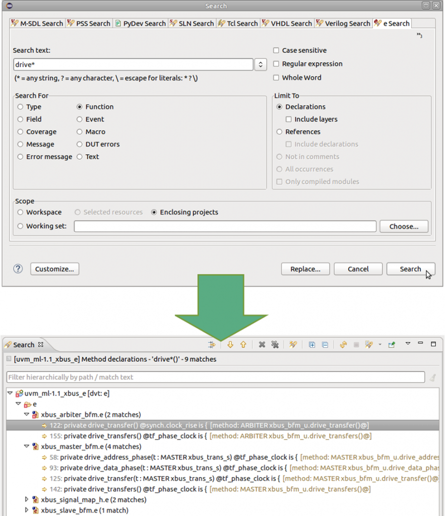 Figure 1. The IDE can easily search for a method (AMIQ EDA).