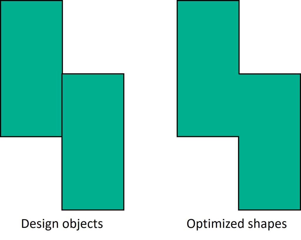 Figure 3: Path or polygon objects in the design database can be merged together during LVL comparison, which prevents identification of real differences (Siemens EDA)