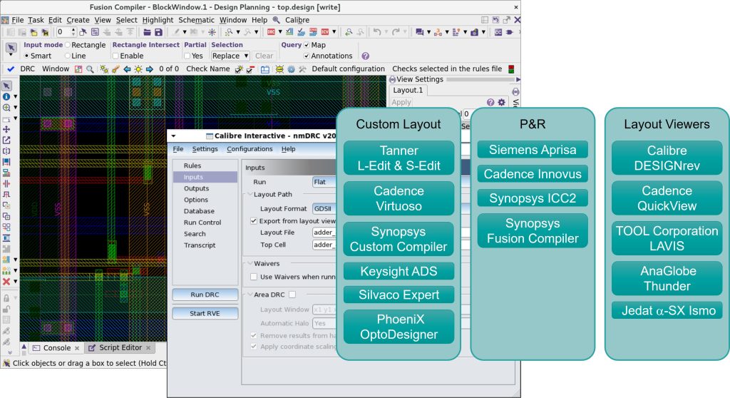 Figure 4. The Calibre DesignEnhancer tool is integrated with all leading design and P&R tools to provide a consistent interface and ease of use (Siemens EDA)