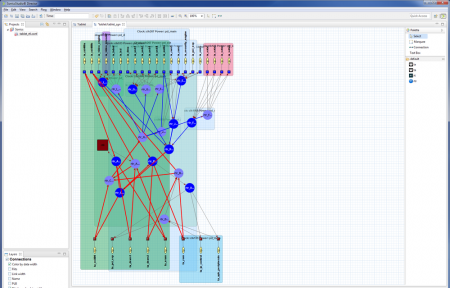 NoC layout and color coding in SonicsStudio v8