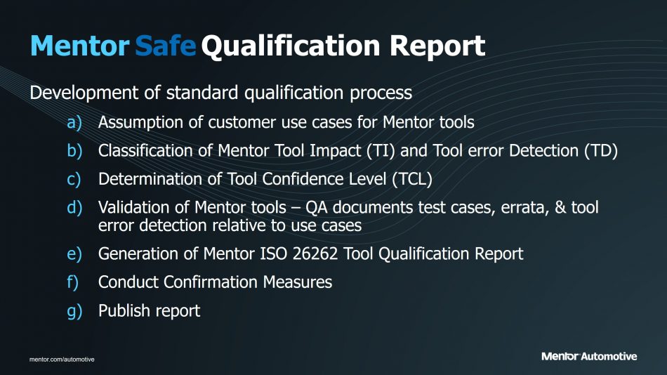 Figure 3. The building blocks of a Mentor Safe qualification report - click to enlarge (Mentor Graphics)