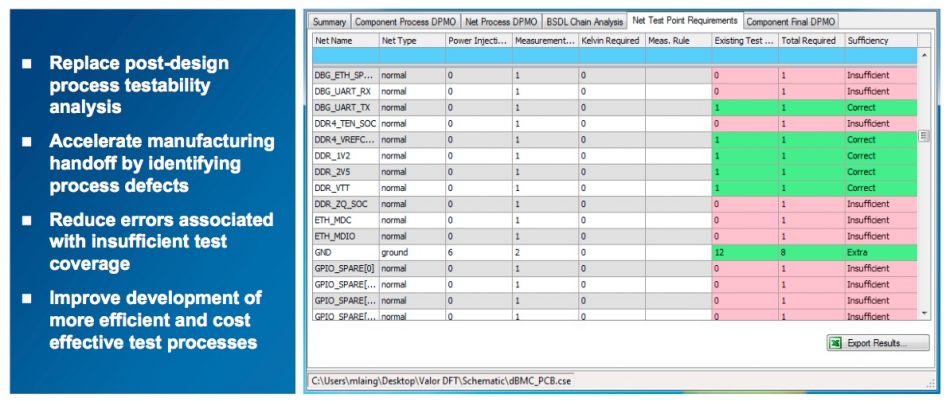 Figure 4. Integrated testability analysis in Xpedition (Mentor)