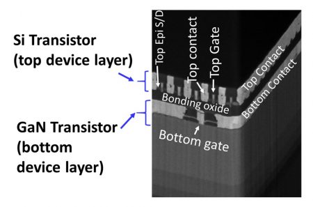 Cross-section of Intel GaN/silicon bonded wafer