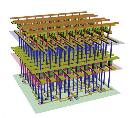 3D projection of the TCAM and logic array